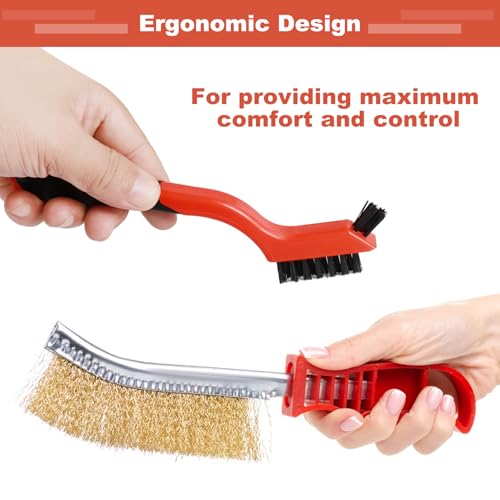 8 Pcs Wire Brushes For Cleaning, Wire Brush Set With Brass Wire Brush And Steel Wire Brush, Metal Brush Set With 2 Scrapers, 3 Sizes Of Steel Brush, Hand Wire Brush For Rust Removal 4 8 Pcs Wire Brushes For Cleaning, Wire Brush Set With Brass Wire Brush And Steel Wire Brush, Metal Brush Set With 2 Scrapers, 3 Sizes Of Steel Brush, Hand Wire Brush For Rust Removal - Image 4