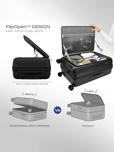 Image of Safari Trident Set of 2 Hard Sided Polypropylene Luggage Set | Cabin 57 cm + Medium 67 cm | 8 Wheels Spinner Trolley Bags | TSA Lock | Lightweight Travel Suitcase Set (BLACK, SET OF 2 (Small, Medium))