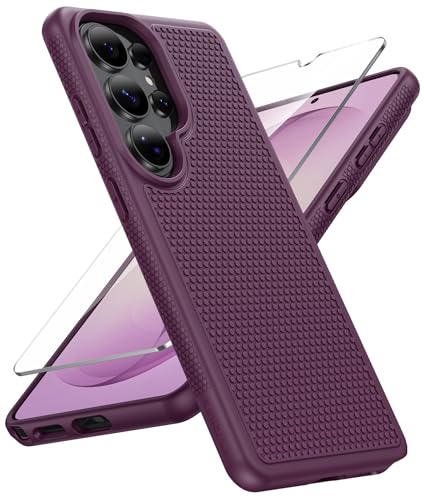 Image of FNTCASE for Samsung Galaxy S26 Ultra Case: Military Grade Drop Protection, 14ft Drop Tested, Screen Protector Included, Anti-Slip Anti-Fingerprint TPU Shockproof Phone Case Cover (Burgundy)