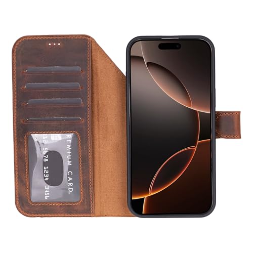 Étui en cuir véritable pour iPhone 17 Pro Max protégeant l'écran - 3