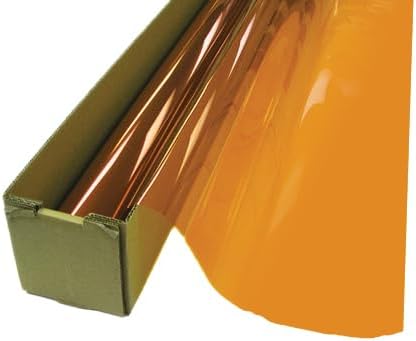 Amber Adhesive Backed Window Film – UV Resistant, Scratch Coated, Non-Reflective Transparent Tint for Long-Term Use on Glass Surfaces (60 inch x 12ft)