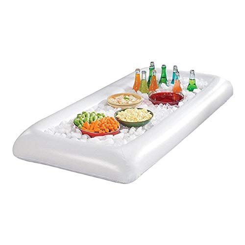 muxiao Bar de serviço inflável Salada Bandeja de gelo Recipientes para bebidas de alimentos, Buffet