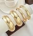 Chunky Gold Bangle Bracelets for Women, Dainty 14k Gold Plated Big Stackable Bangles Set, Trendy Cuff Bracelet Stack Fashion Jewelry Gifts (4 pcs chunky gold bangles)