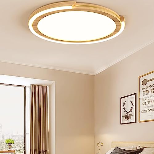 Lámpara de techo de madera ultrafina para techos bajos con luz ajustable sin parpadeo 4