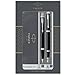 PARKER IM Duo set regalo con penna a sfera e penna stilografica, nero lucido con finiture cromate, cartuccia e ricarica di inchiostro blu, confezione regalo