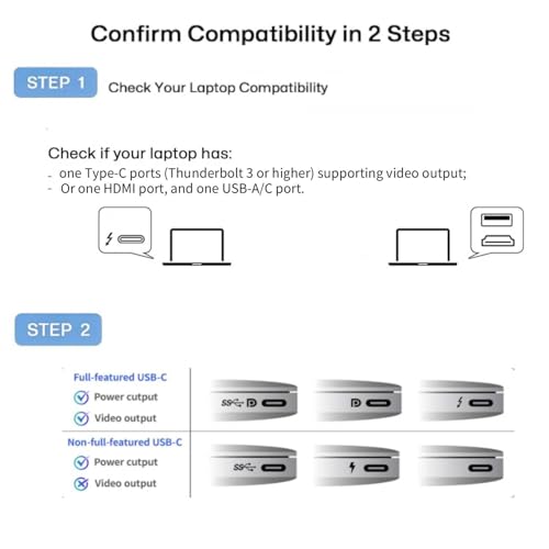 Image of 14 inch Dual Laptop Screen Extender with 1.3lbs - Ultra Thin Portable Monitor for Laptop Plug & Play, FHD 1080P Laptops Extended Monitor for 13 inch-17 inch Laptops, USB-C /HDMI Travel Display for Mac /Win