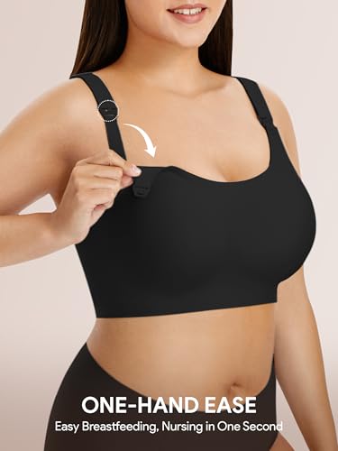 Image of Angelhood Seamless Nursing Bra for Women Wire Free Full Coverage Nursing Bra T-Shirt Bra with Extra Extender
