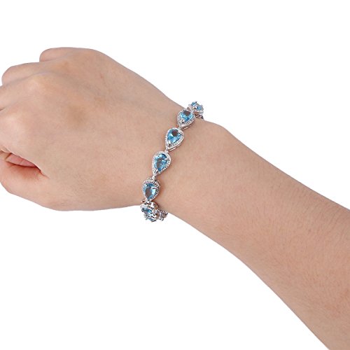 EVER FAITH Prong Cubic Zirconia Wedding Tennis Bracelets for Women, Teardrop Birthstone Bracelet for Women Prom, Bridal Jewelry2