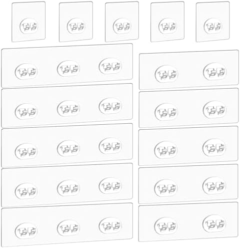 Shower Caddy Adhesive Replacement 15 Pcs Shower Caddy Adhesive Hook No Drilling Stickers for Shelves Basket Bathroom Organizer Hanging Hook Wall Mount Sticker Strips Pads