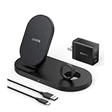 Anker PowerWave Sense 2-in-1 Stand with Watch Charging Cable Holder ワイヤレス充電器 Apple Watchホルダー付 Qi認証 USB急速充電器付属 iPhone Apple Watch 各種対応 (ブラック)
