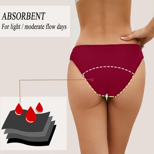 Image of SherryDC Women's Period Swimwear Bikini Bottoms-Menstrual Leakproof Swimsuit Bottoms Briefs for Teen Girl