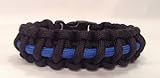 Police Blue Line Tactical Paracord Survival Bracelet - 8.5 Inch Fit Size (For 8 Inch Wrist) (See Description for Size Suggestion)