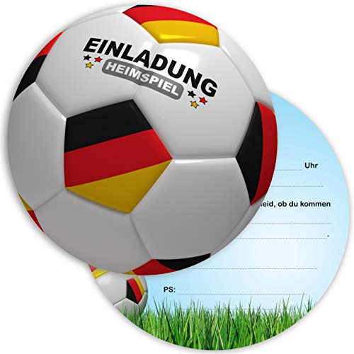 Ligano 8 Fußball Einladungskarten Kindergeburtstag - Geburtstagseinladungen für Kinder - Fussball rund (Deutschland) Cover