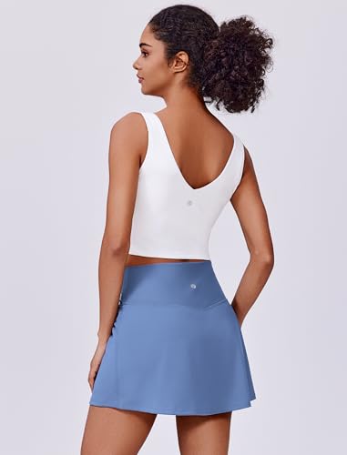 Image of PINSPARK Womens Tennis Skirt High Waisted Golf Skort with 2 Pockets Stretchy Athletic Skirts for Workout Pickleball Running
