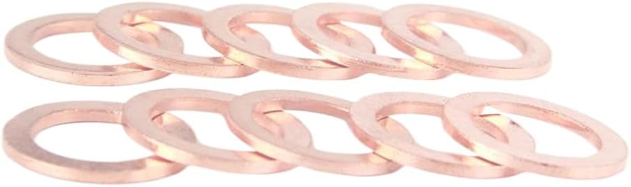 14mm Oil Drain Plug Gasket 007603-014106 Compatible with Automotive Motorcycle Parts Replacement Part Number 007603-014106(24pcs)