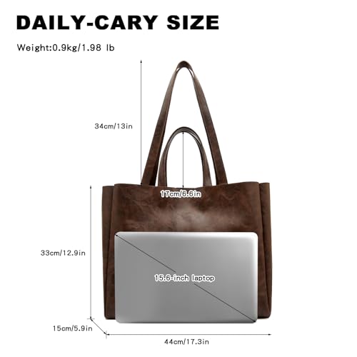 Bolso Tote Grande de Mujer en Cuero Sintético Suave miniatura 4