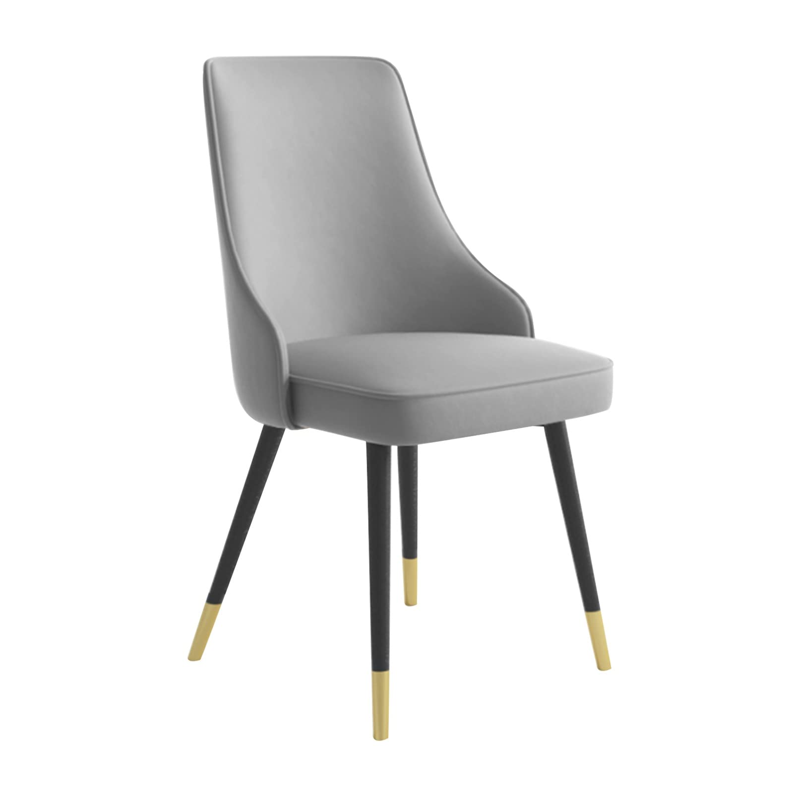 SJIALEN 1 Pcs Dining Chairs, with Metal Legs PU Leather Water Proof Living Room Side Chairs Kitchen Lounge Counter Chairs Kitchen Chair (Color : Smoke Gray, Size : Black Gold feet)