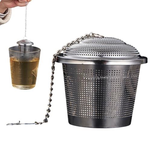 Colino da tè in acciaio inox 304 – Filtro per spezie per stufati e brodi | Setaccio da tè fine per tè sfuso, infusore per spezie sicure per lavastoviglie, filtro aromatico per cucina e casa vchere