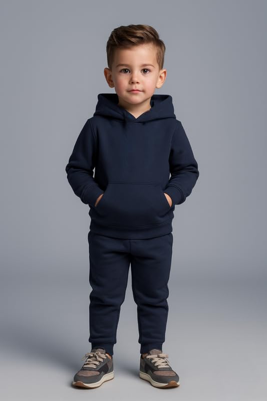 Image of Kids Hoodie Sweatshirt, Boys & Girls Relaxed Fit Wool Hooded & Round Neck Sweatshirt
