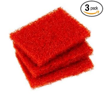 TRUE HEAVEN Multipurpose Scratch Proof Kitchen Utensil Scrubber Pad/Scrubber Sponge for Pantry/Scrubbing Pads for Dishwashing, Bathroom and Toilet Washing, Floor Cleaning (Pack of 3, Red)