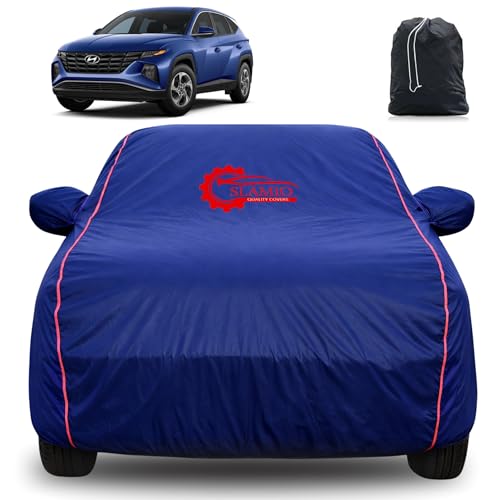 Image of 100% Waterproof Car Cover for Hyundai's Tucson 2022-2026 | All-Weather, Dustproof & UV Protection | Heavy-Duty 3-Layer Fabric | Custom Fit with Mirror & Antenna Pocket | Navy Blue