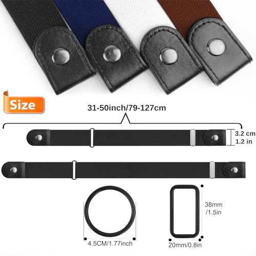 Image of No Buckle Belts for Women, Elastic Belts for Women, Comfortable Womens Belts for Jeans, Stretch Belts for Women