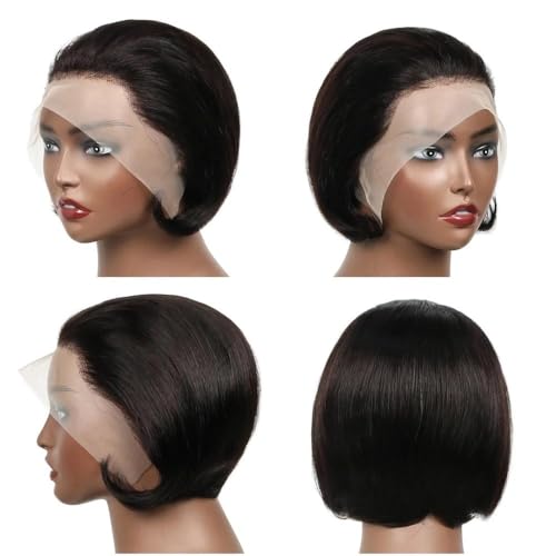 Peluca frontal de encaje Bob corto de 8 pulgadas para mujer 6