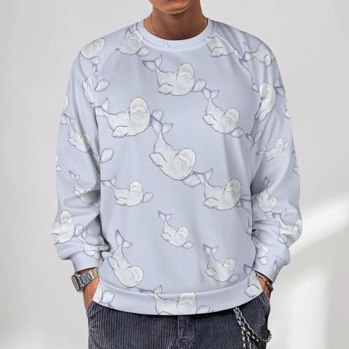Beluga Wave Men's Crewneck Sweatshirt Pullover Long Sleeve Casual Tops2