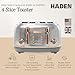 Haden Heritage 4 Slice Wide Slot Stainless Steel Toaster with Adjustable Browning Control & Non-Slip Feet, Steel & Copper