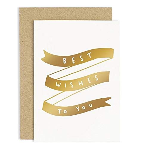 Old English Co. Best Wishes To You Card - Happy Birthday Wishes Card - Thinking of You Card, Sympathy Card, Get Well Card For Men and Women | Blank