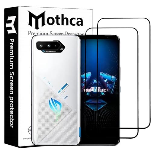Image of Mothca Military-Grade Tempered Glass Screen Protector Compatible for Asus ROG Phone 5 with Edge to Edge Coverage - Case Friendly, Anti-Scratch & Bubble-Free Installation Kit (Pack of 2)