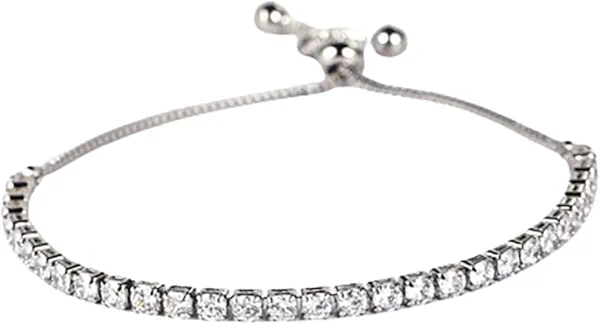 JO WISDOM Tennis Bracelets for Women 3mm Cubic Zirconia Birthstone Adjustable Slider Bracelets Tennis Bracelet Fashion Jewelry Birthday Gifts for Women