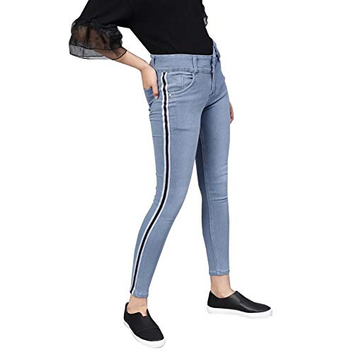 purple feather jeans