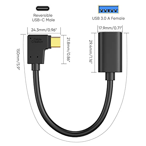 CableCreation USB C a USB 3.0 a Cavo, USB angolato...