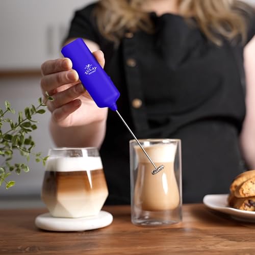 Image of Mini & Mighty Milk Frother Wand - Powerful Handheld Coffee Frother, Battery Operated Drink Mixer - Compact Pocket Size - Detachable Whisk for Latte, Cappuccino, Matcha, Hot Chocolate