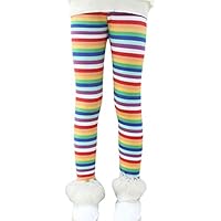 Ugitopi Girls Winter Thick Warm Long Pants Printing Fleece Lined Leggings (Rainbow 120)