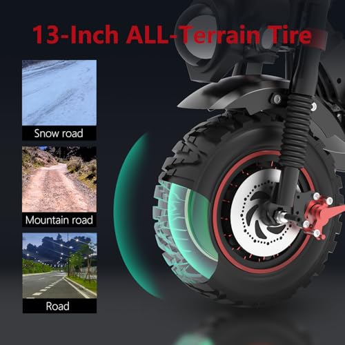 Image of JL86 Offroad Electric Scooter - 55 MPH & High-Performance 10000W Fastest Dual Motor, 75-Mile Long Range, 13 inch Off Road Tires, 60V 40Ah Power Battery, 4-Piston Brakes