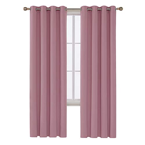 Image of Deconovo Blackout Curtain, 52x95 Inch, Pink