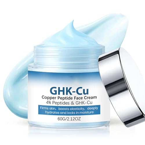 BlueBouff GHK-Cu Copper Peptide Face Cream with Blue Beef Tallow, Anti-Aging Moisturizer for Dry, Sensitive & Mature Skin, Gentle Daily Hydration, 2.12 oz