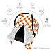 Orange White Checkered Pattern Car Seat Cover Baby Breathable & Nursing Cover - Multi-Use Stretch Fabric for Breastfeeding, Stroller Sunshade, Shopping Cart Cover