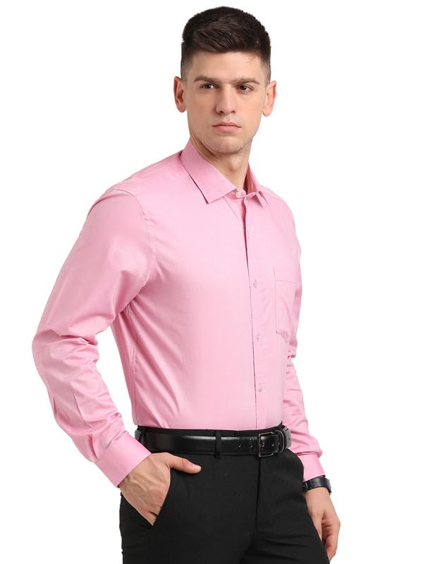 Image of Turtle Men 100% Cotton Slim Fit Lemon Solid Formal Shirt