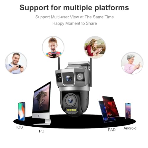 Image of JB Supar 6MP WiFi Dual Lens Outdoor PTZ CCTV Camera | 360 View | Full HD | Color Night Vision | Motion Detection | Two-Way Audio | Wireless Home Security with Mobile App V380 Pro (New Dual Lens PTZ)