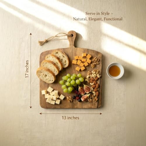 Tabla de cortar grande con mango de madera de acacia miniatura 2