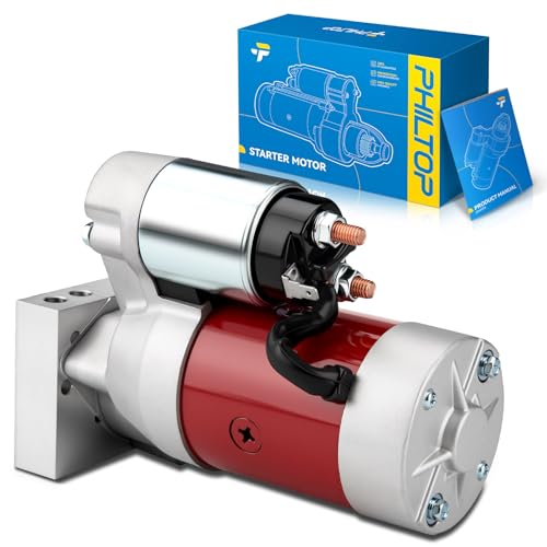 Image of PHILTOP Starter Motor Replace 18493N Compatible with Chevrolet GM Race Car | Small Block Chevy (SBC) 327 350 383Big Block Chevy (BBC) 396 454 502 Engine(153 /168-Tooth Flywheel);18493,N18493,18493SN