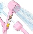 Cobbe Filtered Shower Head with Handheld, High Pressure 5-mode Showerhead with Filters, Built-in Power Wash for Hard Water - Remove Chlorine - Reduces Dry Itchy Skin, Pink