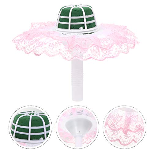 Valiclud 4Pcs Pink Artificial Wedding Holding Bridal Bouquet Holder With Lace Flower Holders Flower Cephalophorum Holding For Weddig Party Supplies #TOP1