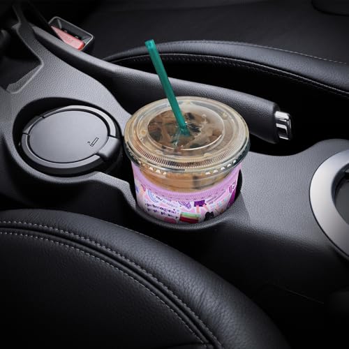 Image of YR Reusable Neoprene Insulator Sleeve for Iced Coffee Cups, 3 Pack Coffee Coolies sleeves for Iced & Hot Drinks, Cold Beverage Cooler Compatible with Starbucks Coffee and More (Purple)
