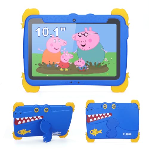 C idea Tablet per bambini da 10 pollici, tablet Android 13 per bambini dai 3 ai 7 anni, 4 GB di RAM 64 GB di ROM, design...