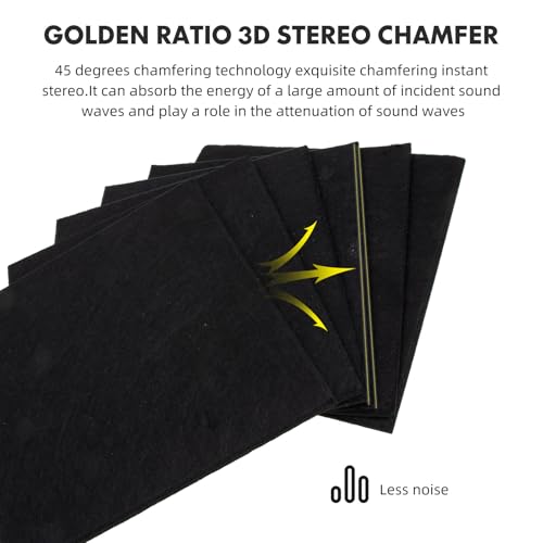 6 Piezas Paneles de Fibra de Poliéster Negro Absorbentes de Sonido para Tratamiento Acústico y Aislamiento de Pared miniatura 7