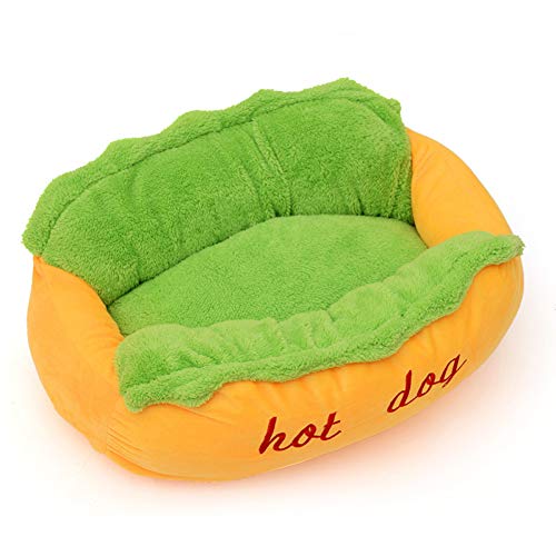 TOSSPER Hot Dog Form Haustier Sofa Weiche Nette Hundebetten Cozy Welpen-Katze Schlafkissen Kitten Warm Mat 60cmx50cmx23cm